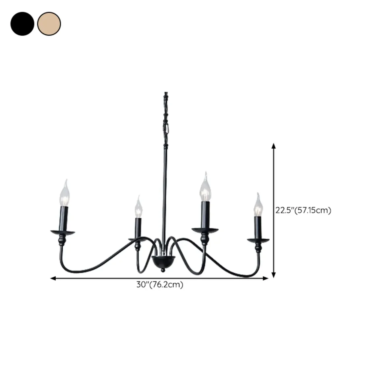 Adjustable Height Classic Golden Candelabra Chandelier