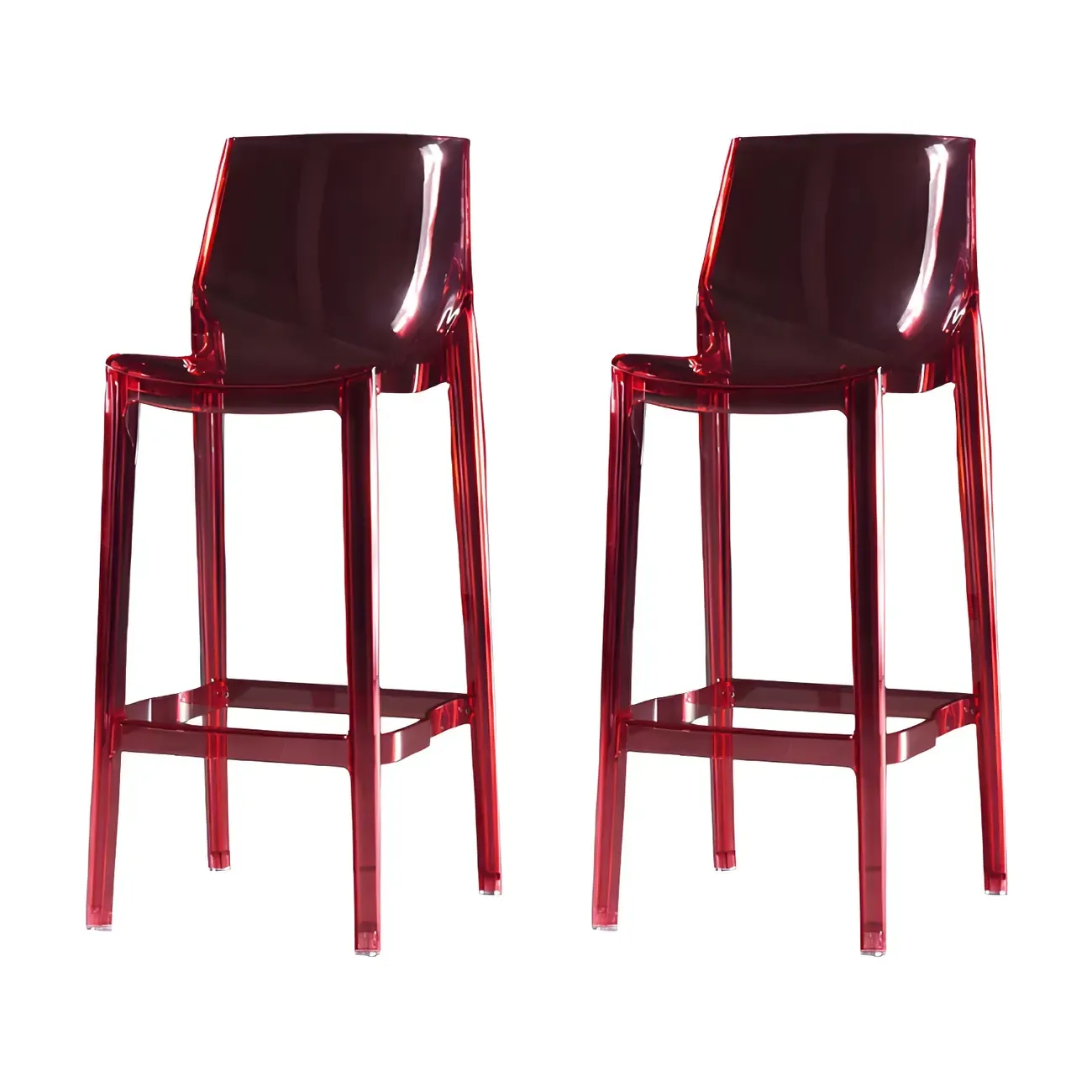 Modern Acrylic Transparent Chic Rectangle Durable Bar Stool