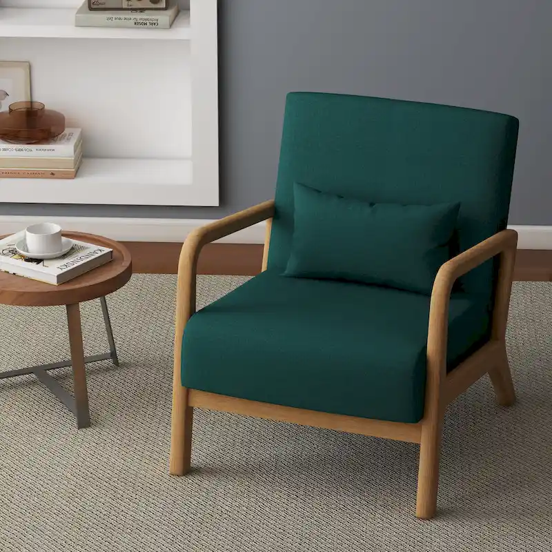 Upholstered Arm Chair with Cution Modern Side Accent Chairs - 25.8W x 28.7H x 32.3D