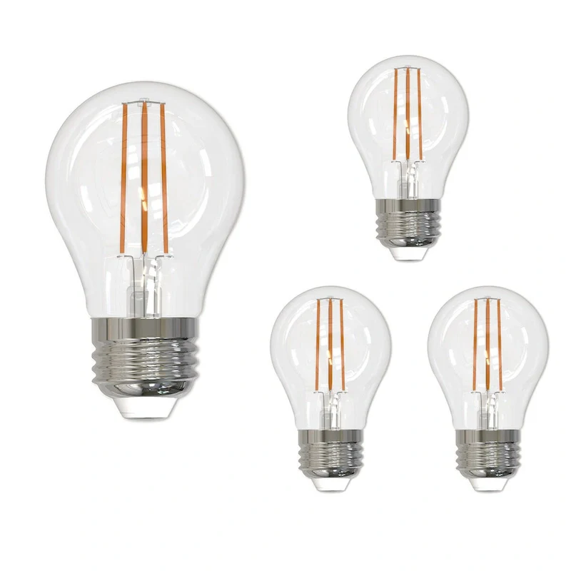 Bulbrite LED Filament Pack of (4) 7 Watt Dimmable A15 Light Bulb with Clear Glass Finish and Medium (E26) Base