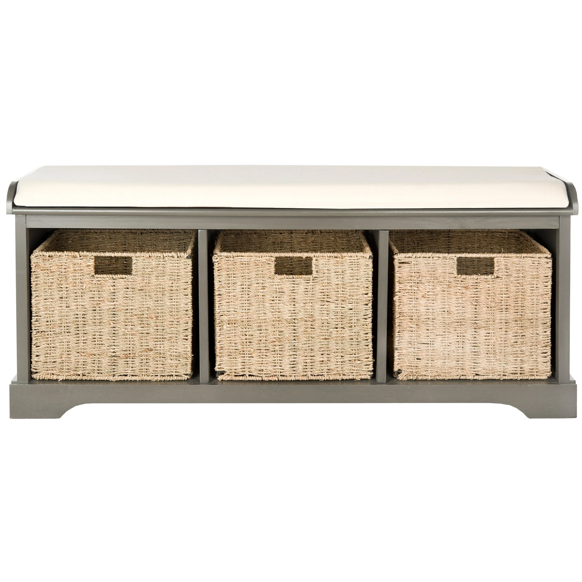 SAFAVIEH Eola Grey/ White Storage Bench - 47 x 16.1 x 19.9 - 47Wx16Dx20H