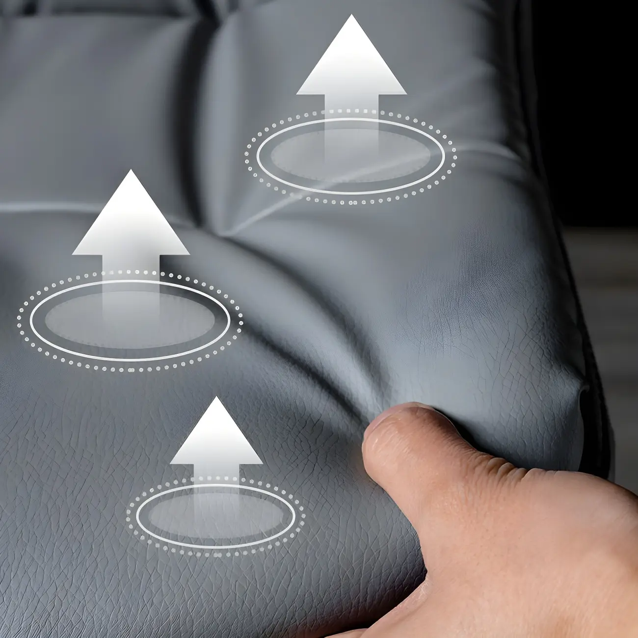 Adjustable Leather Low Back Swivel Bar Stool