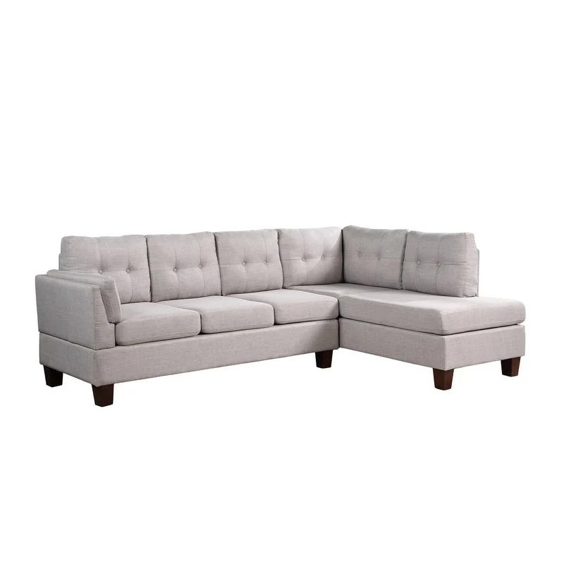 Dalia Linen Modern Sectional Sofa with Right Facing Chaise