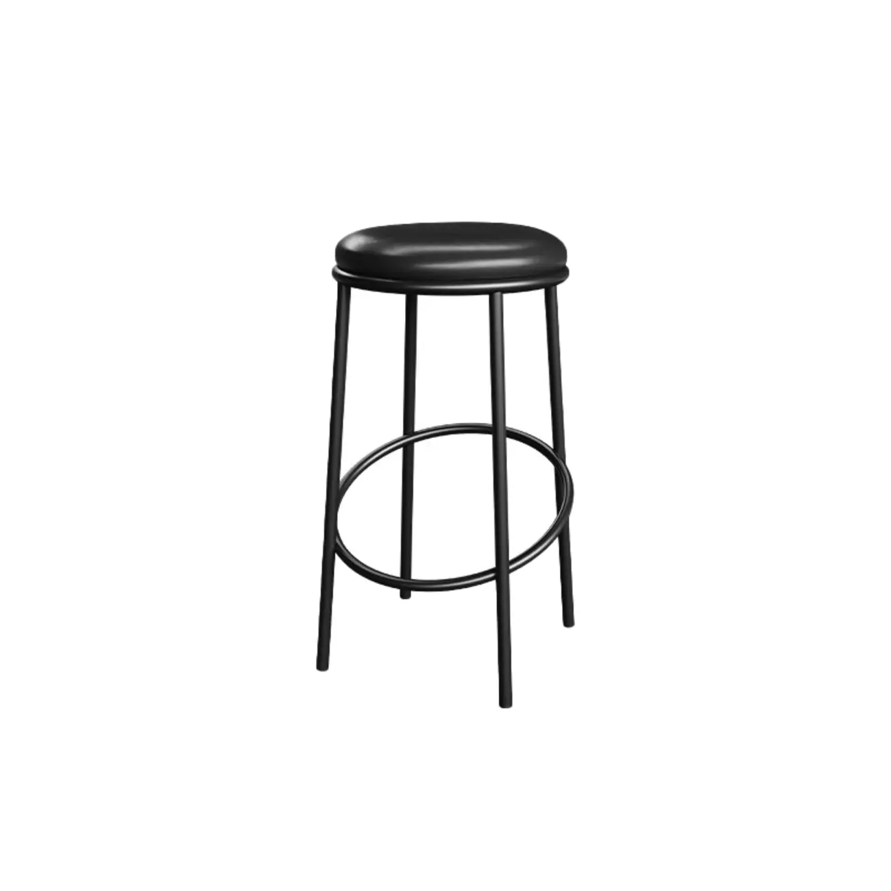 Counter Height Modern Leather Stackable Backless Bar Stools