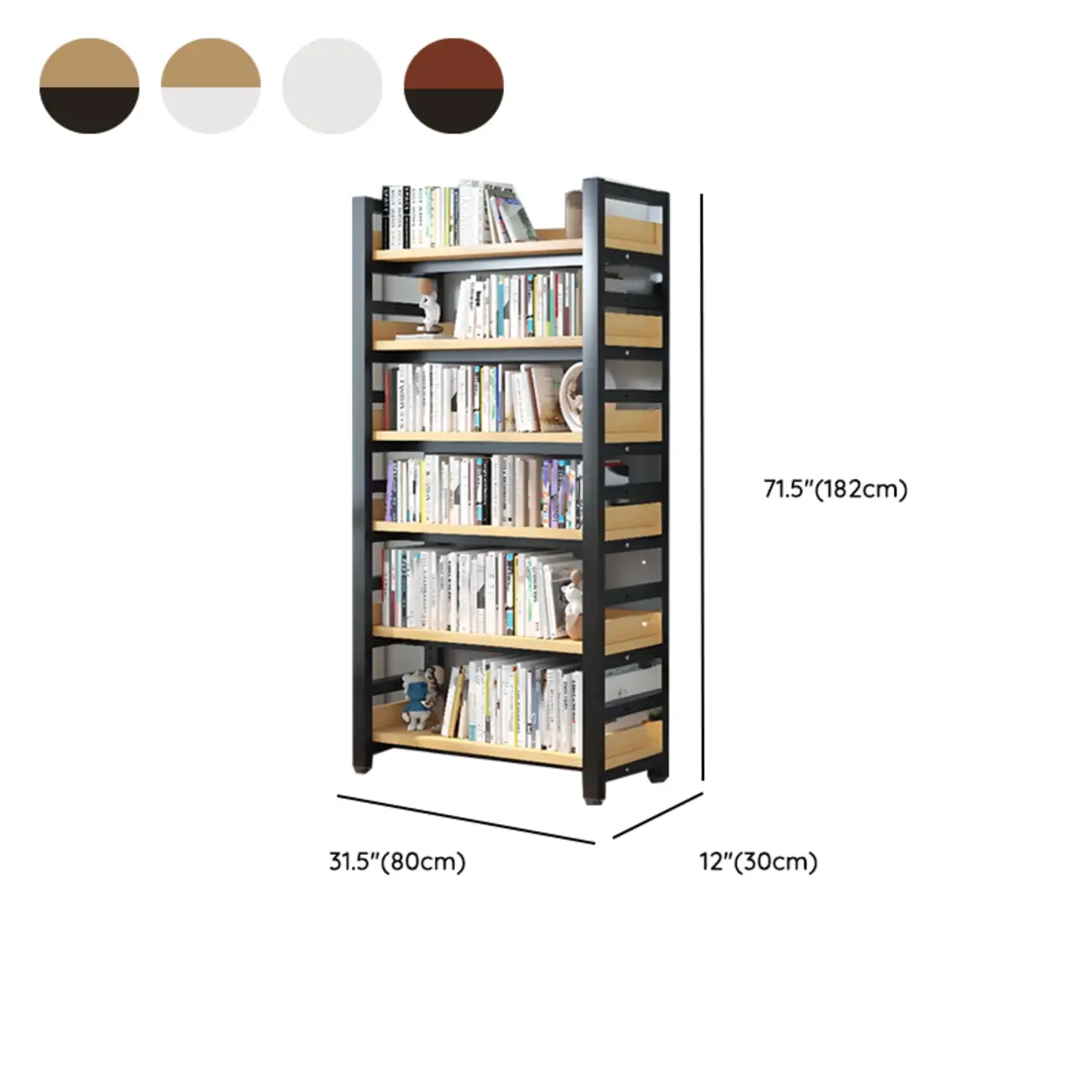 Modish Multi-Layer Open Back Wooden Tall Bookshelves