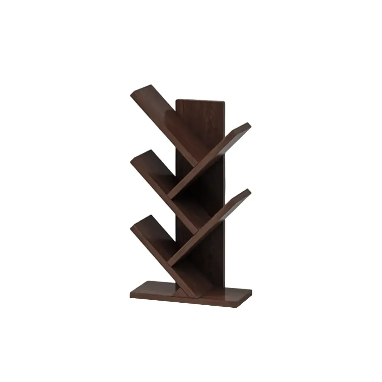Black Wood Tree-Shaped Vertical Display Bookcase