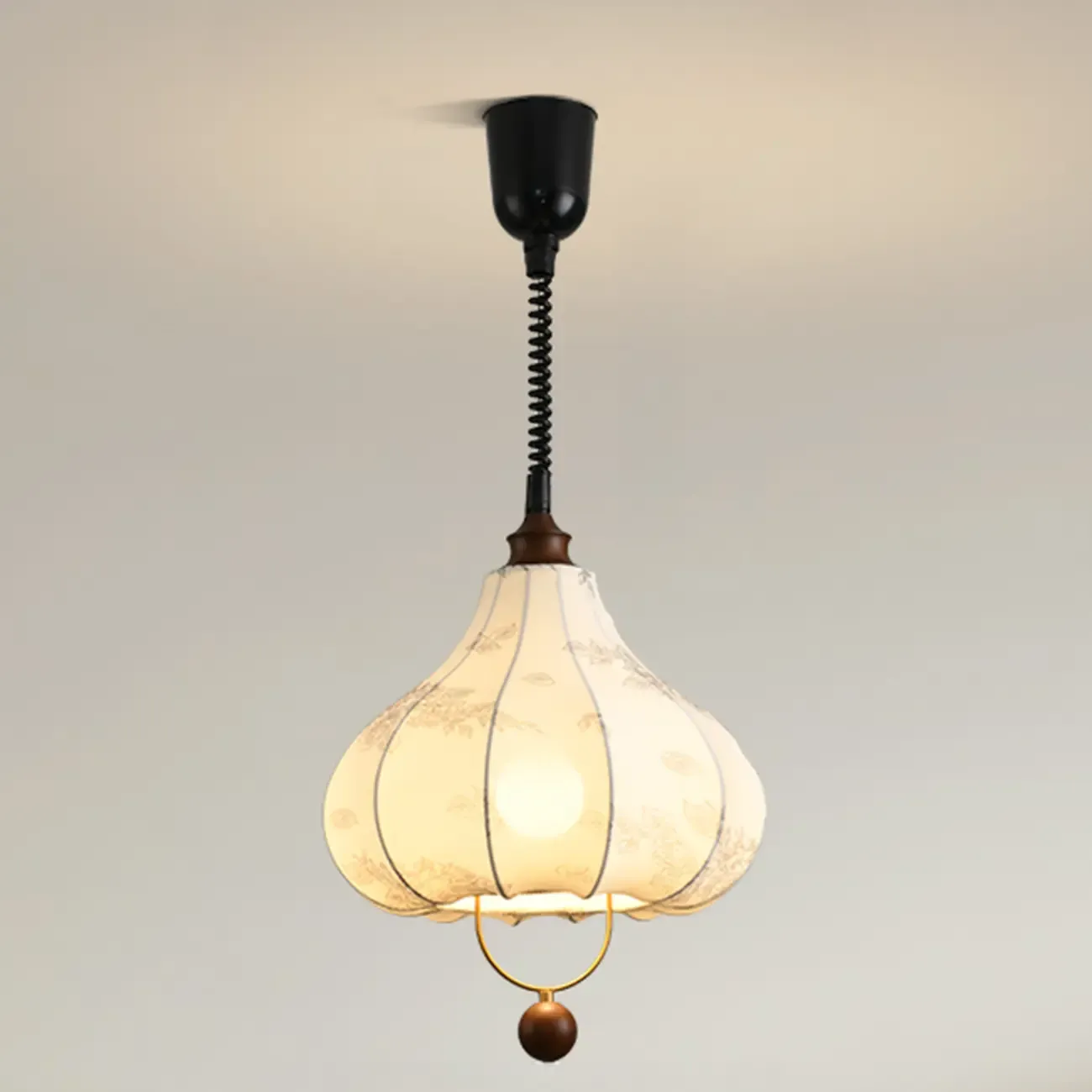 Art Deco Fabric Petal Blossom Hanging Pendant Light Fixture