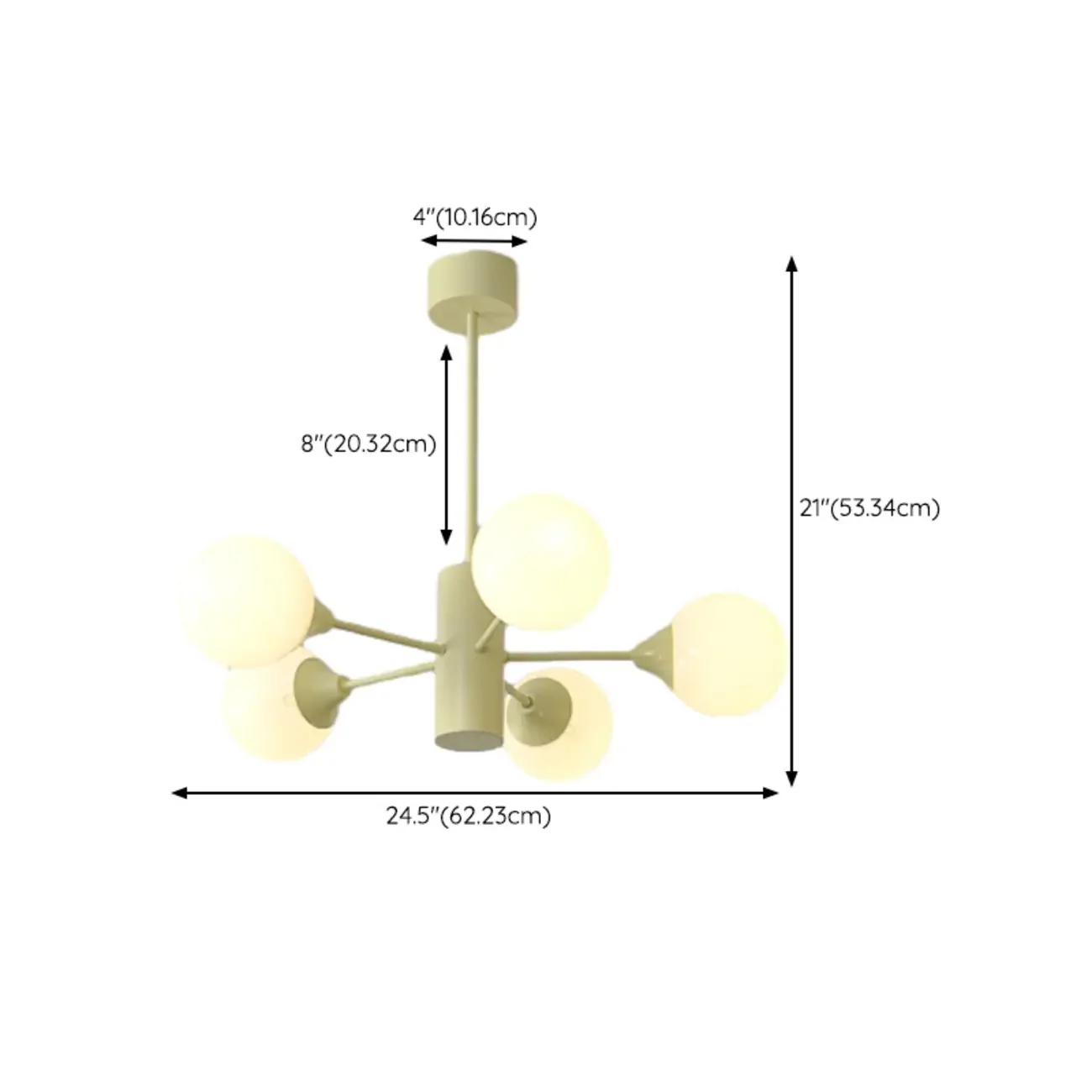 8-Light Modern Glass Globe Chandelier with Adjustable Design