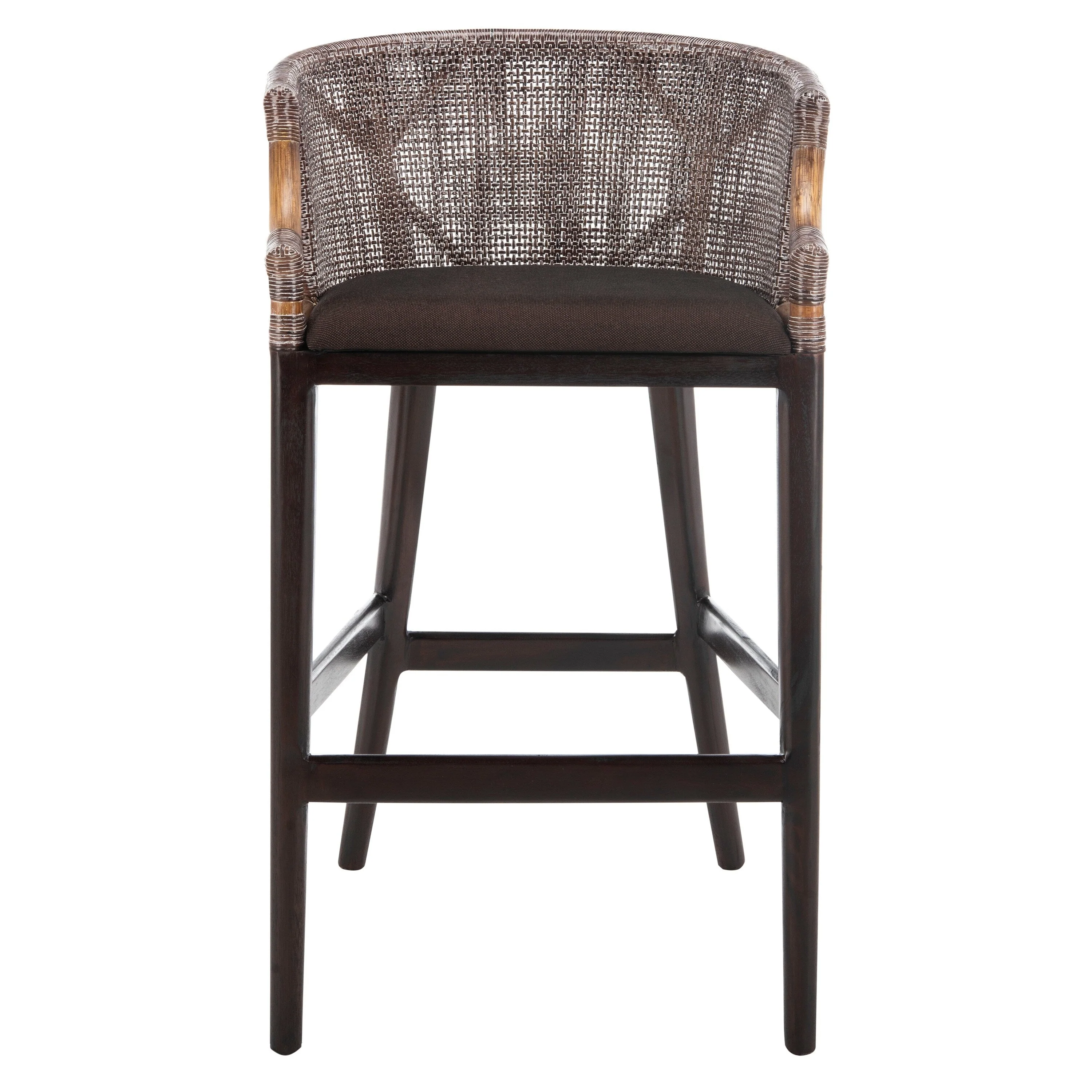 SAFAVIEH Virona Rattan 30-inch Bar Stool - 22.3 W x 20.5 L x 39 H - 22Wx21Dx39H