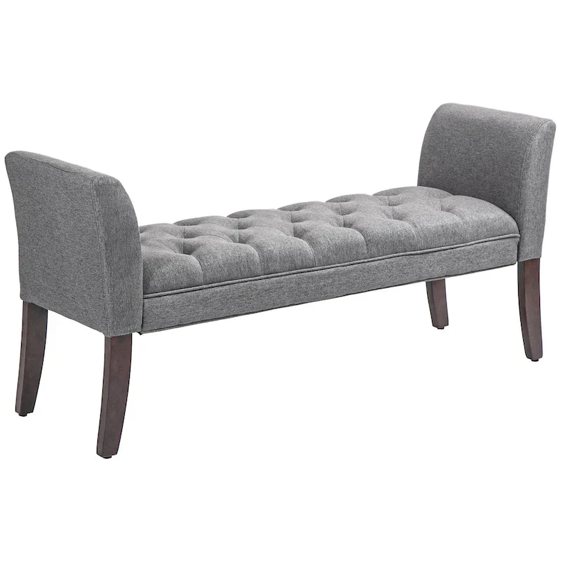 HOMCOM End of Bed Bench with Button Tufted Design, Upholstered Bench