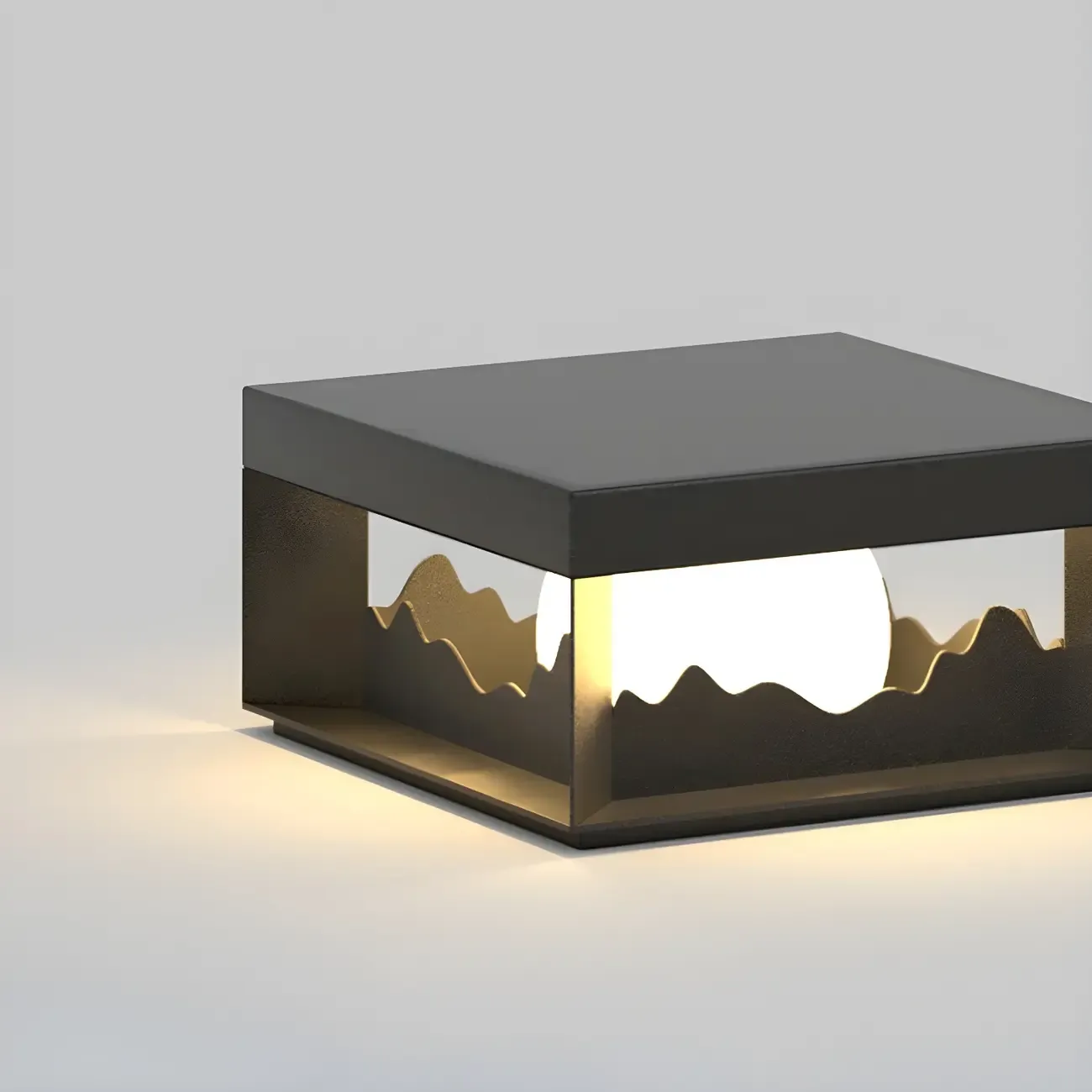 Elegant Stainless Steel Black Square Post Table Lamp