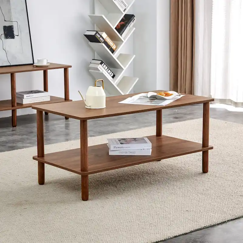 Living Room Rectangular 2-Tier Coffee Table