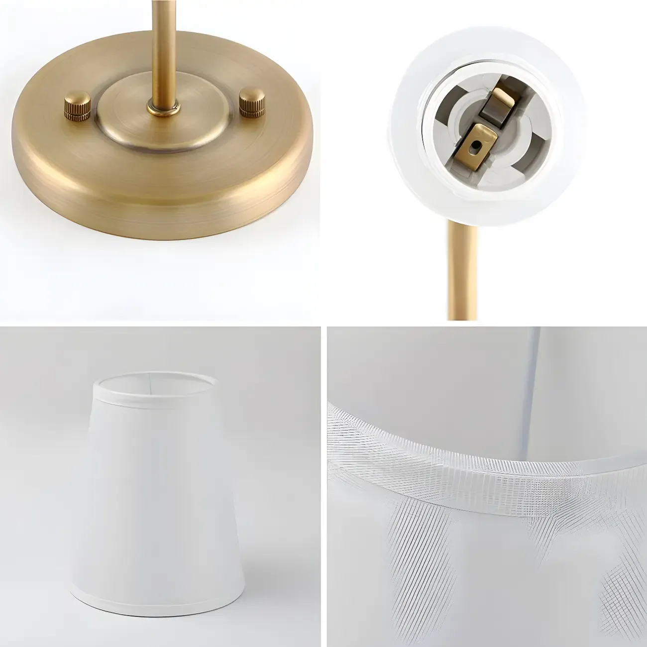 Modern Brass Glam Vanity Light with Fabric Shade