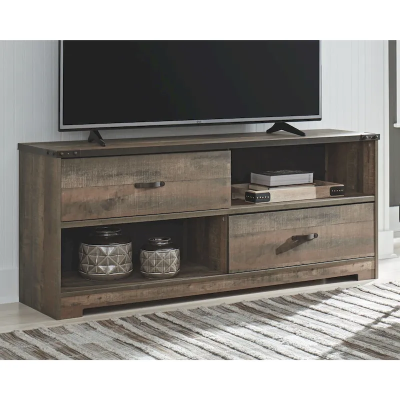 Trinell Casual Large TV Stand, Brown