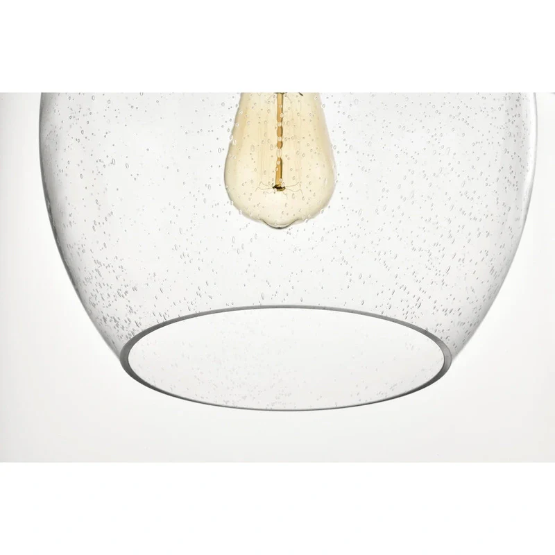 Tasio Brass Pendant Light with Clear Decanter Glass Shade