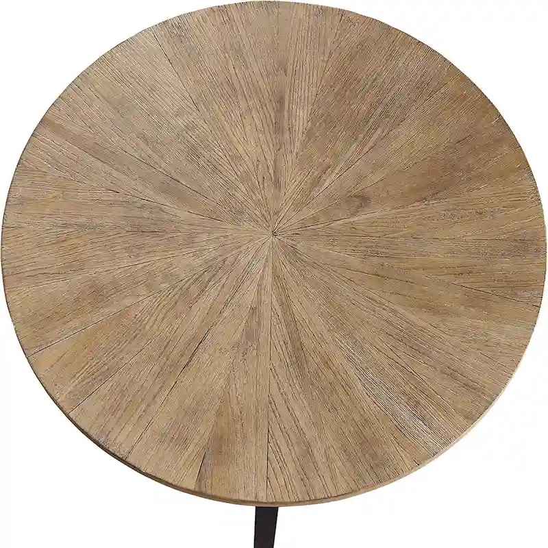 End Table Solid Wood 2-Tier Circle Side Table Nightstand - 19'3 x 24