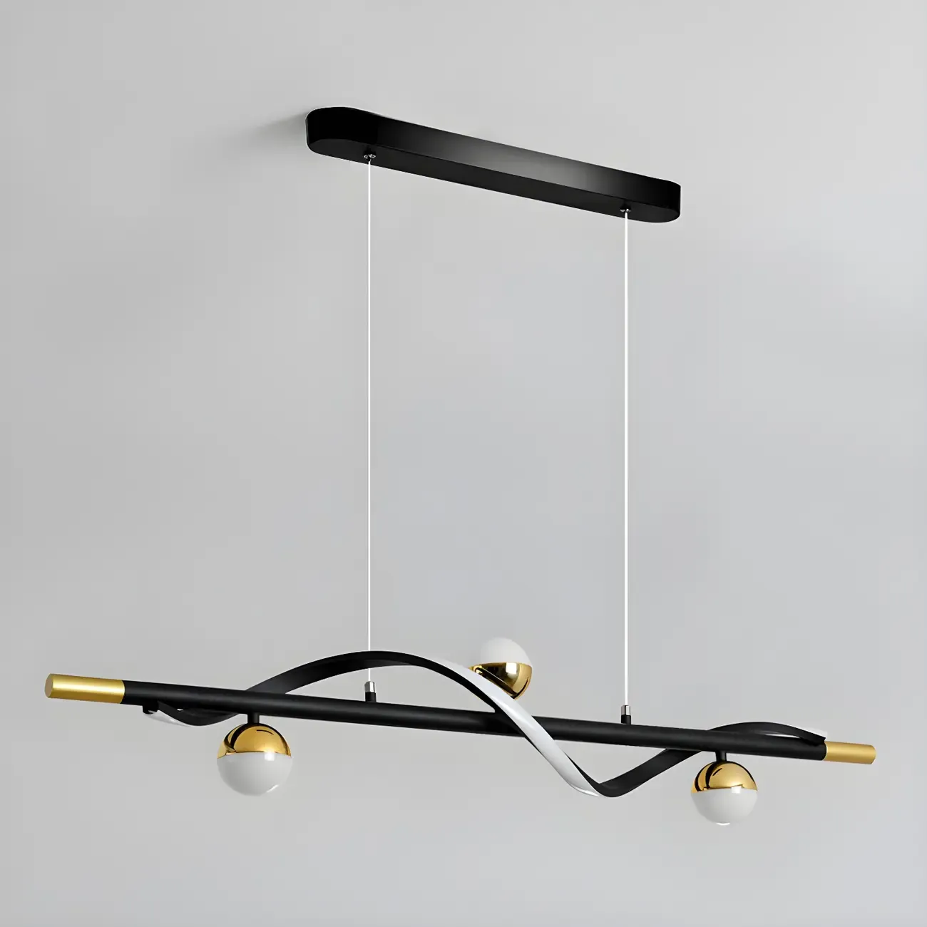 Modern Black Metal Acrylic 4-Light LED Dimming Pendant Light