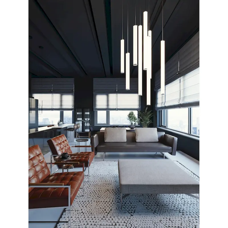 Caden 36-inch LED Pendant with White Acrylic