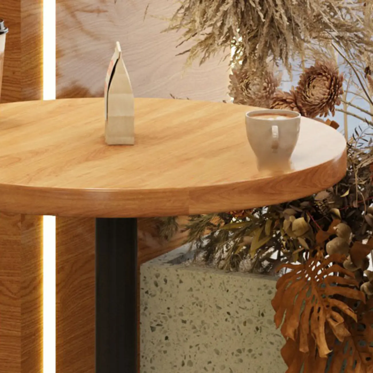 Cosmopolitan Light Wood Bar Set with Round Table