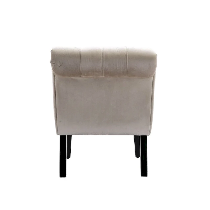 Velvet Armless Accent Chair, Button Tufted Slipper Chair, Side Chair, Lounge Chair