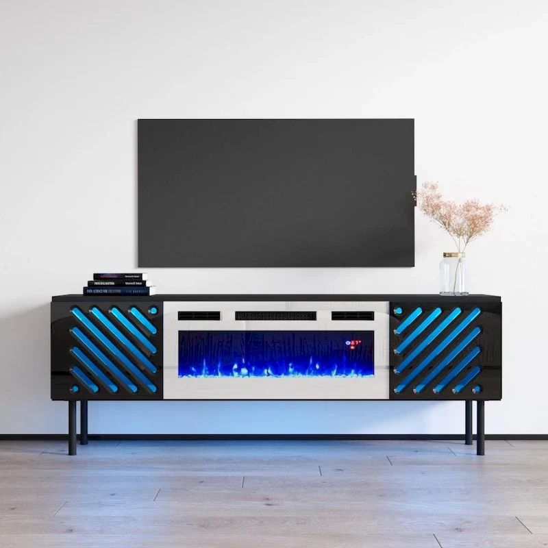 Laser WH-EF Electric Fireplace 63 TV Stand