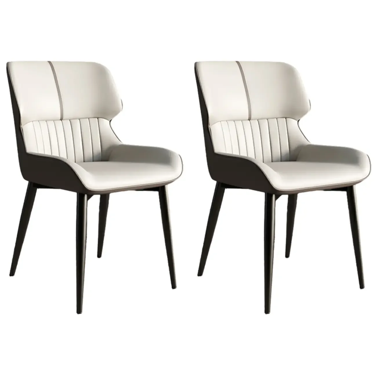 Leather Low Solid Back Armless Dining Side Chair