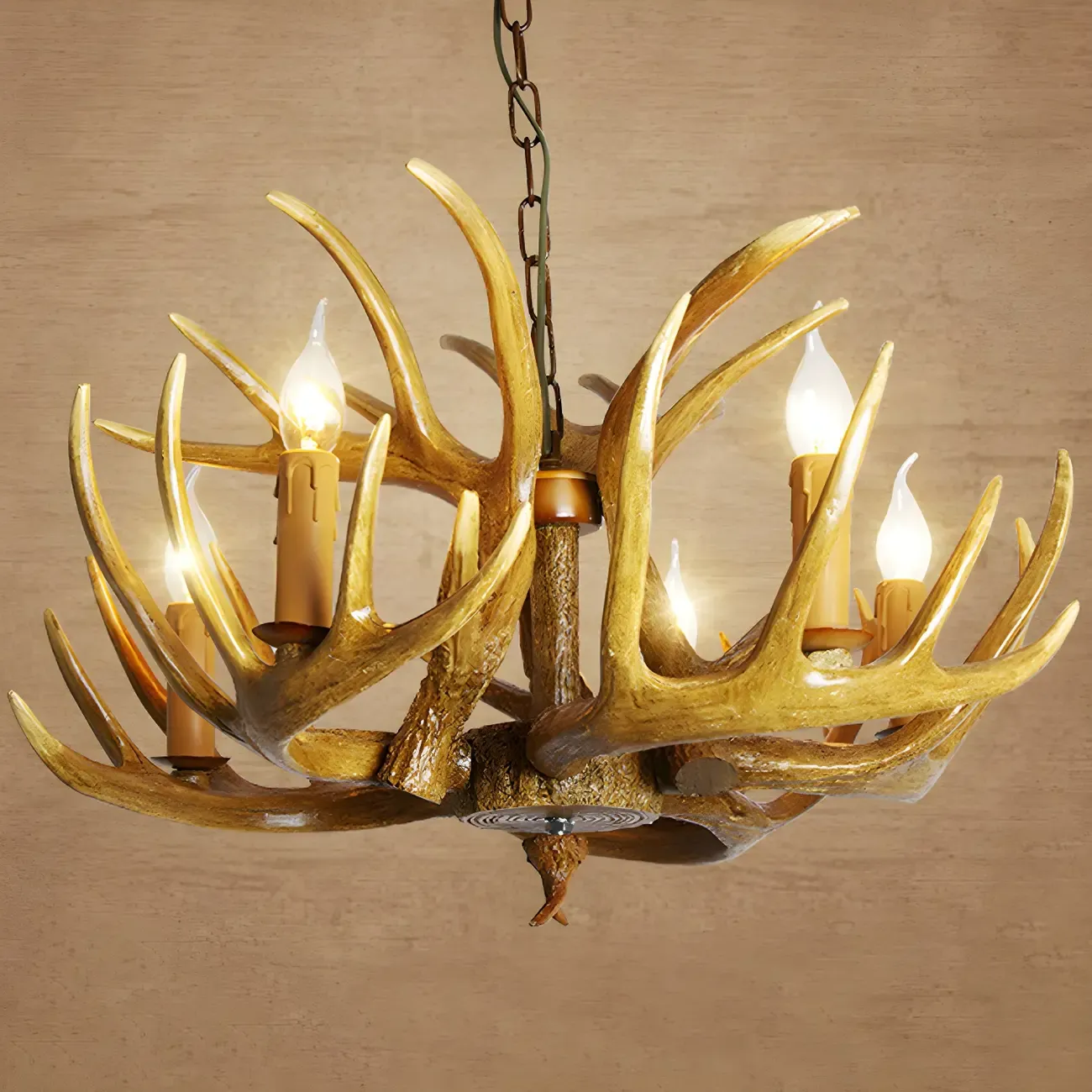 Rustic Unique Resin Antler Candelabra Chandelier