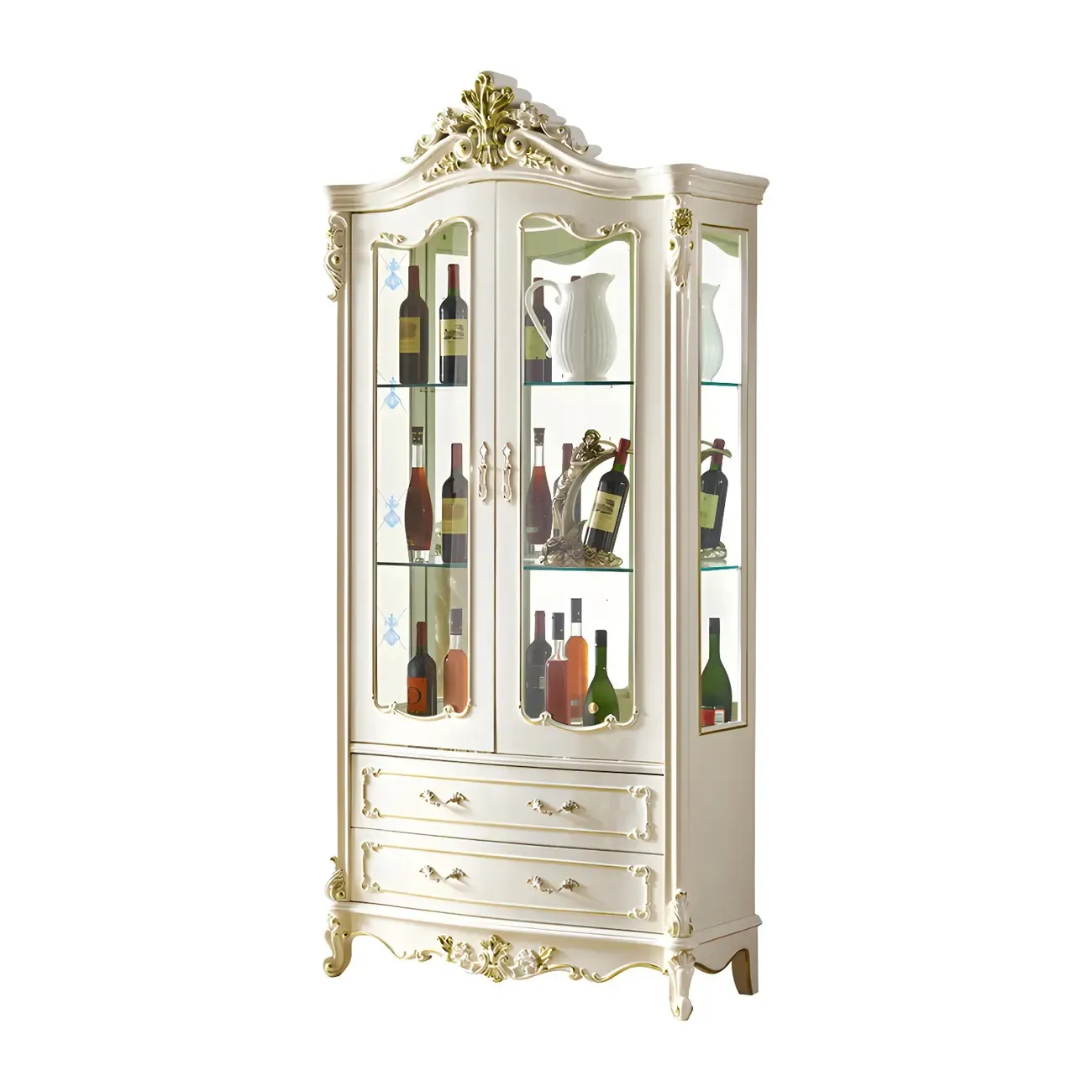 Traditional Solid Wood White Large Wine Rack
