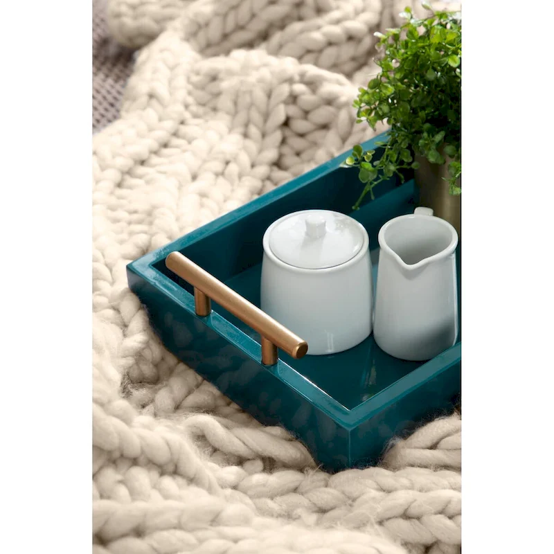 Kate and Laurel Lipton Rectangle Wood Tray Set - 2 Piece