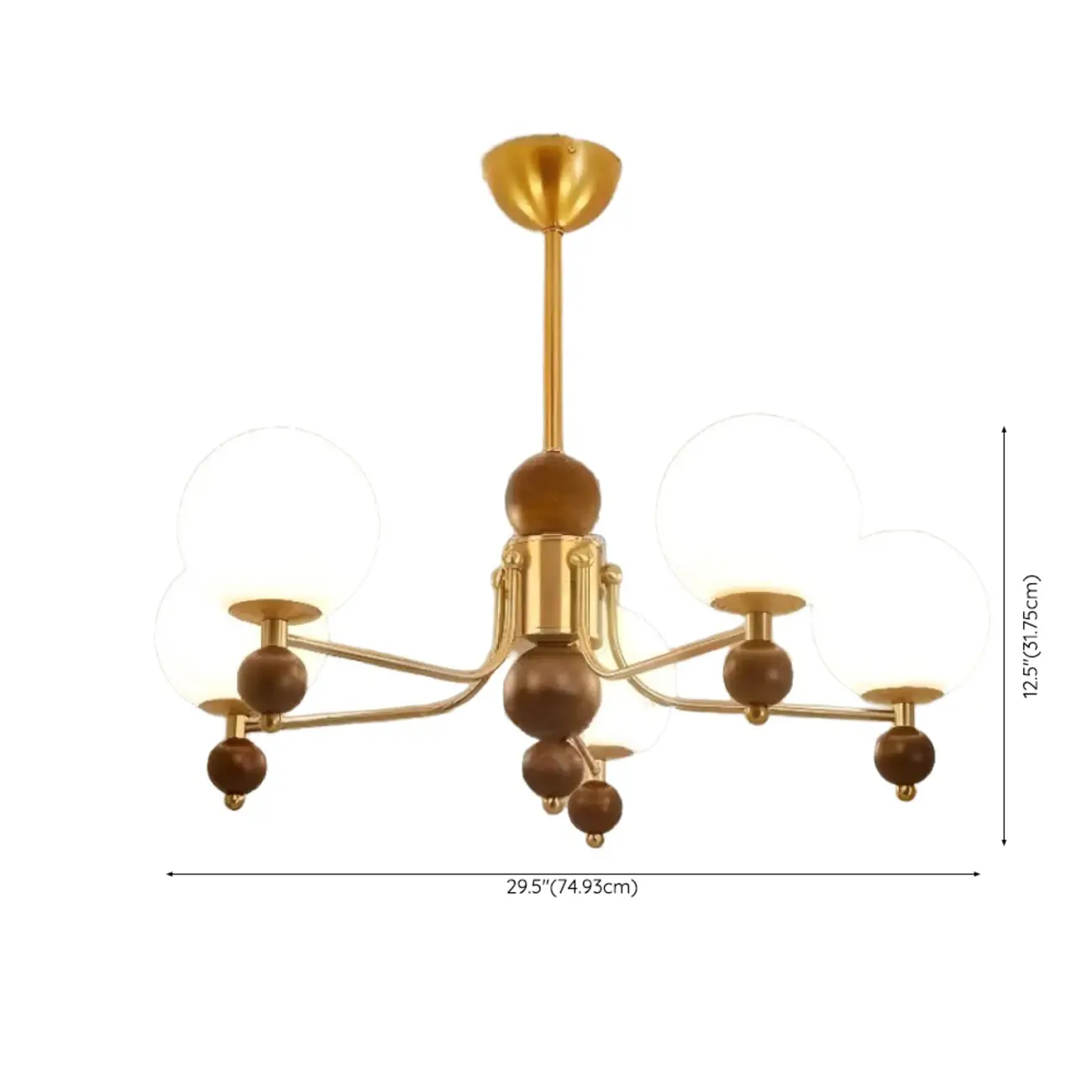 Modern Stylish Black Nickel Glass Globe Chandelier