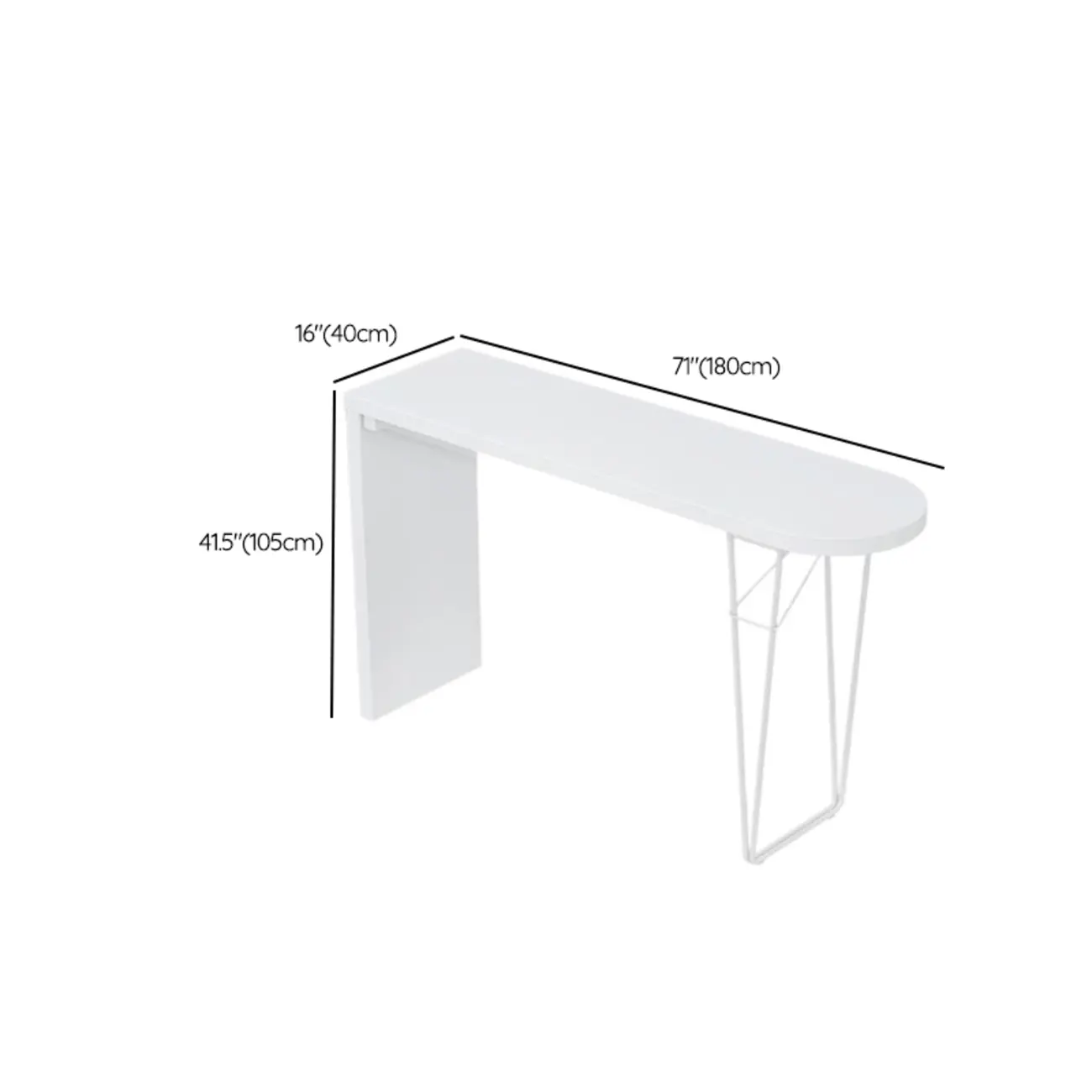 Stylish Pure White Wooden Metal Double Pedestal Bar Tables