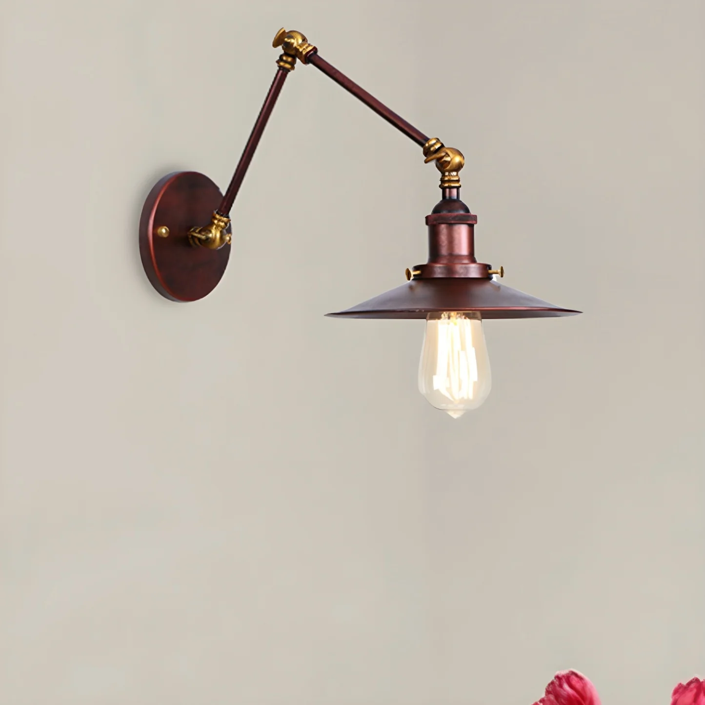 Industrial Metal Flat-Shade Swing Arm Wall Light