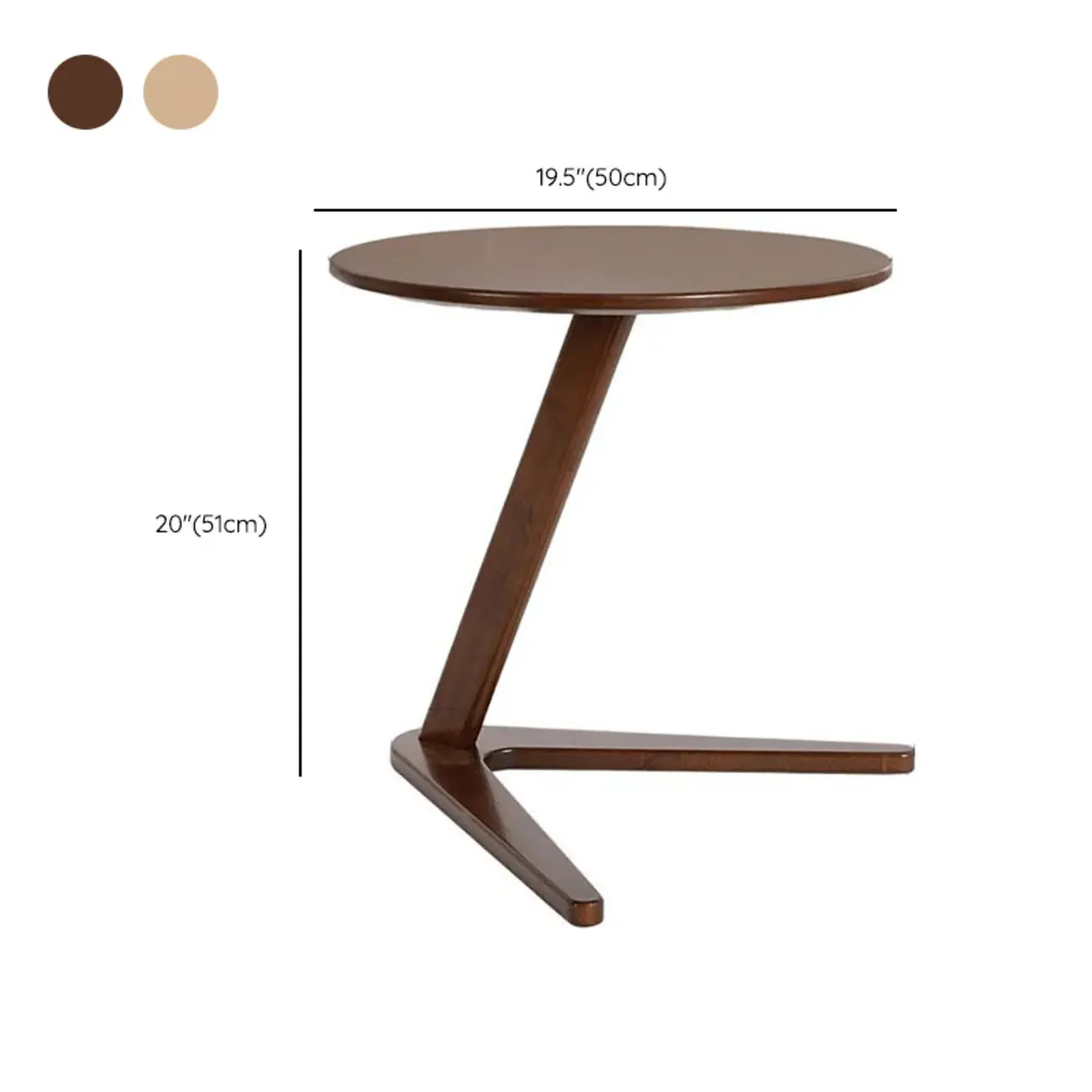 Mid-century Abstract Wood Round C Shaped End Table