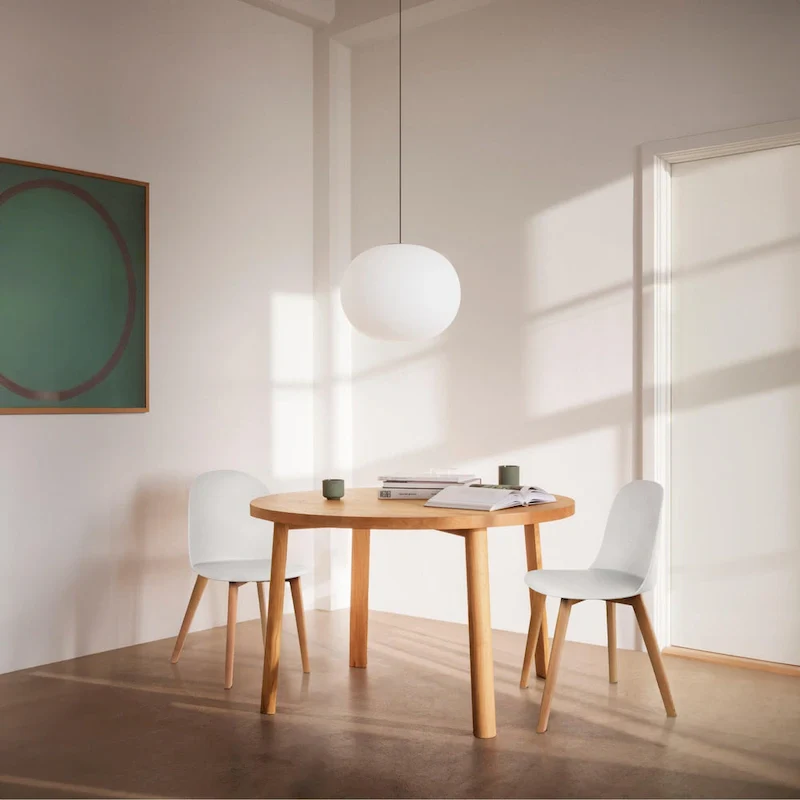 Set of 2 Dining Side Chair with Back Armless Plastic Seat Wooden Legs Kitchen Desk Task Computer