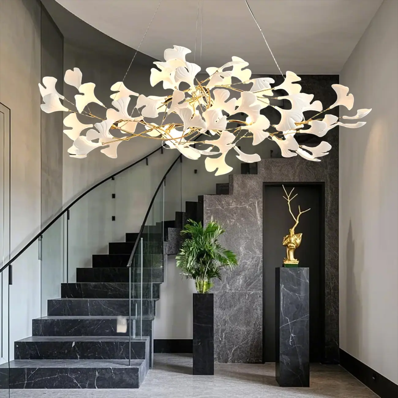 Irregular Gold 6-Light Ceramic Island Pendant Light