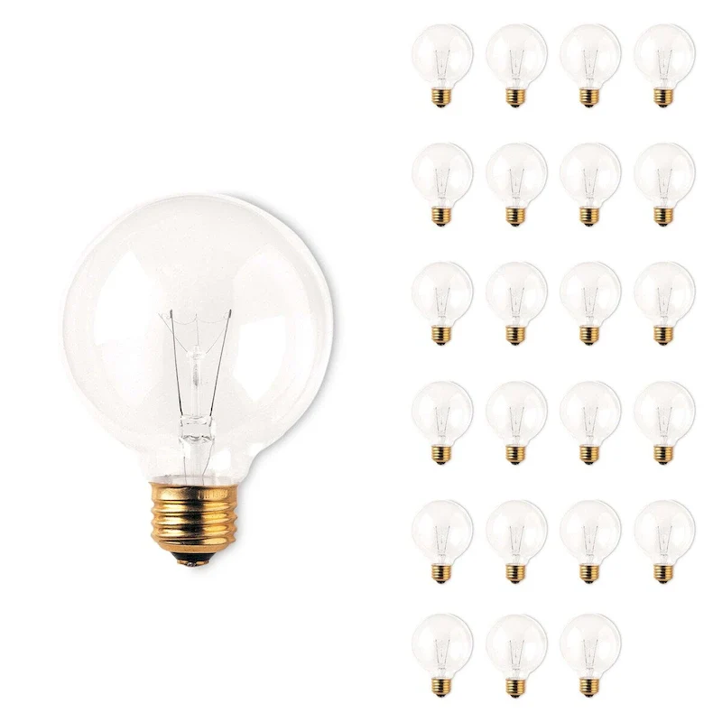 Bulbrite Pack of (24) 40 Watt Dimmable G25 Incandescent Light Bulbs with Medium (E26) Base, 2700K Warm White Light