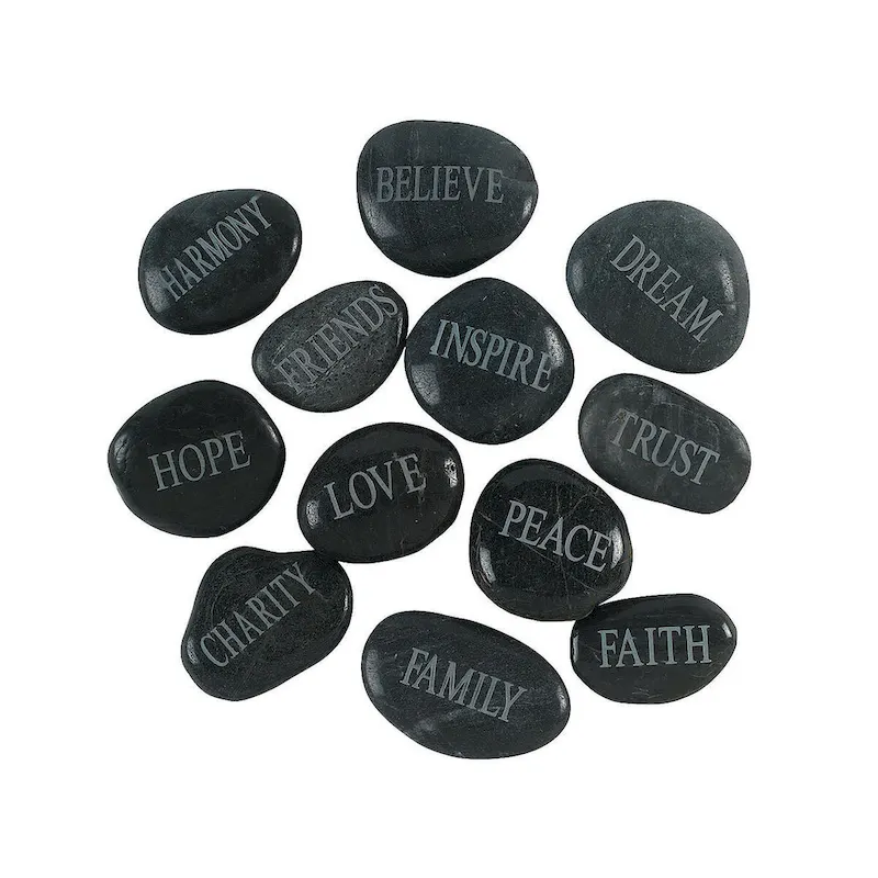 Faith Stones, All Seasons, Home Decor, Inspirational Gifts, 12 Pieces - 2 1/4  - 2 3/4