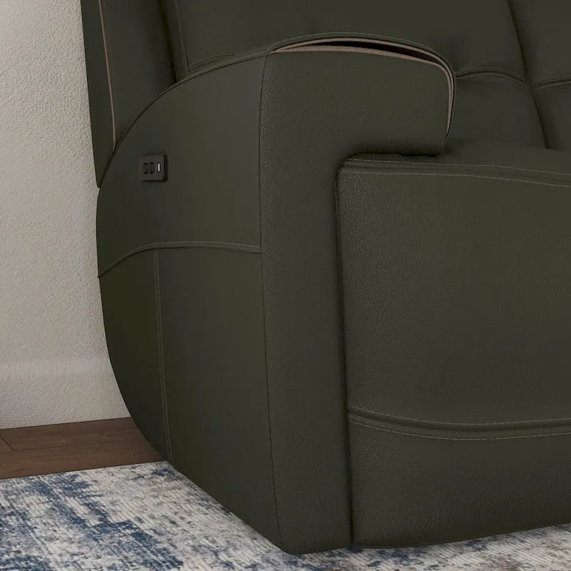 Iris Top Grain Leather Power Reclining Sofa with Power Headrests by Flexsteel