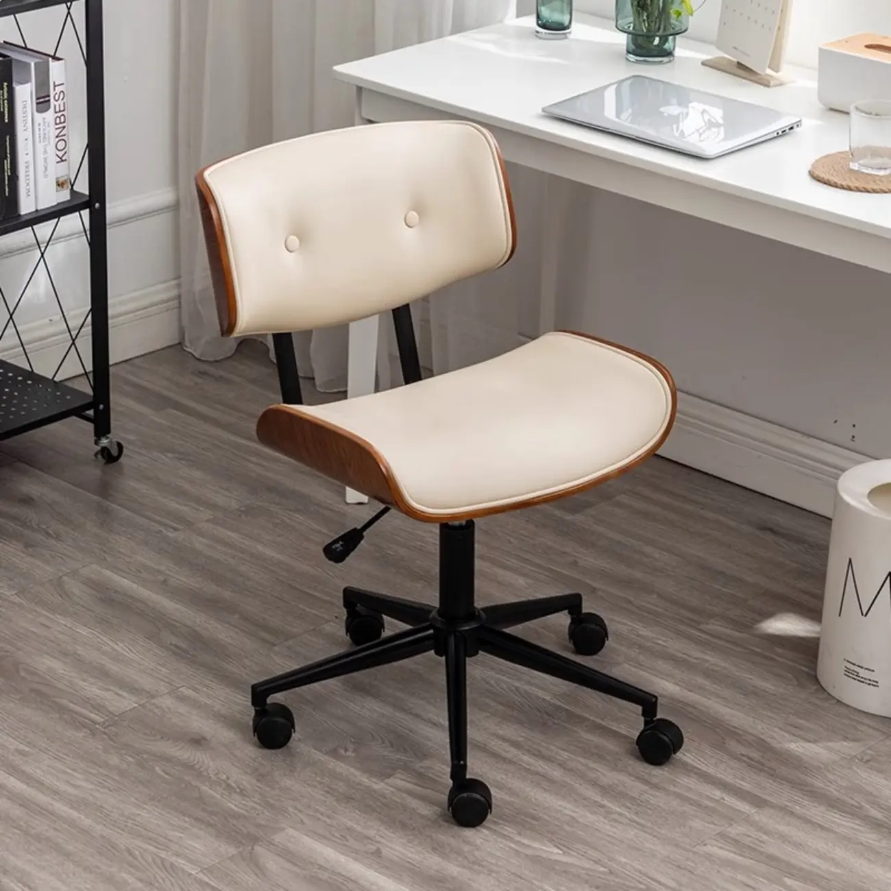 Black Adjustable Leather Swivel Ergonomic Office Chair