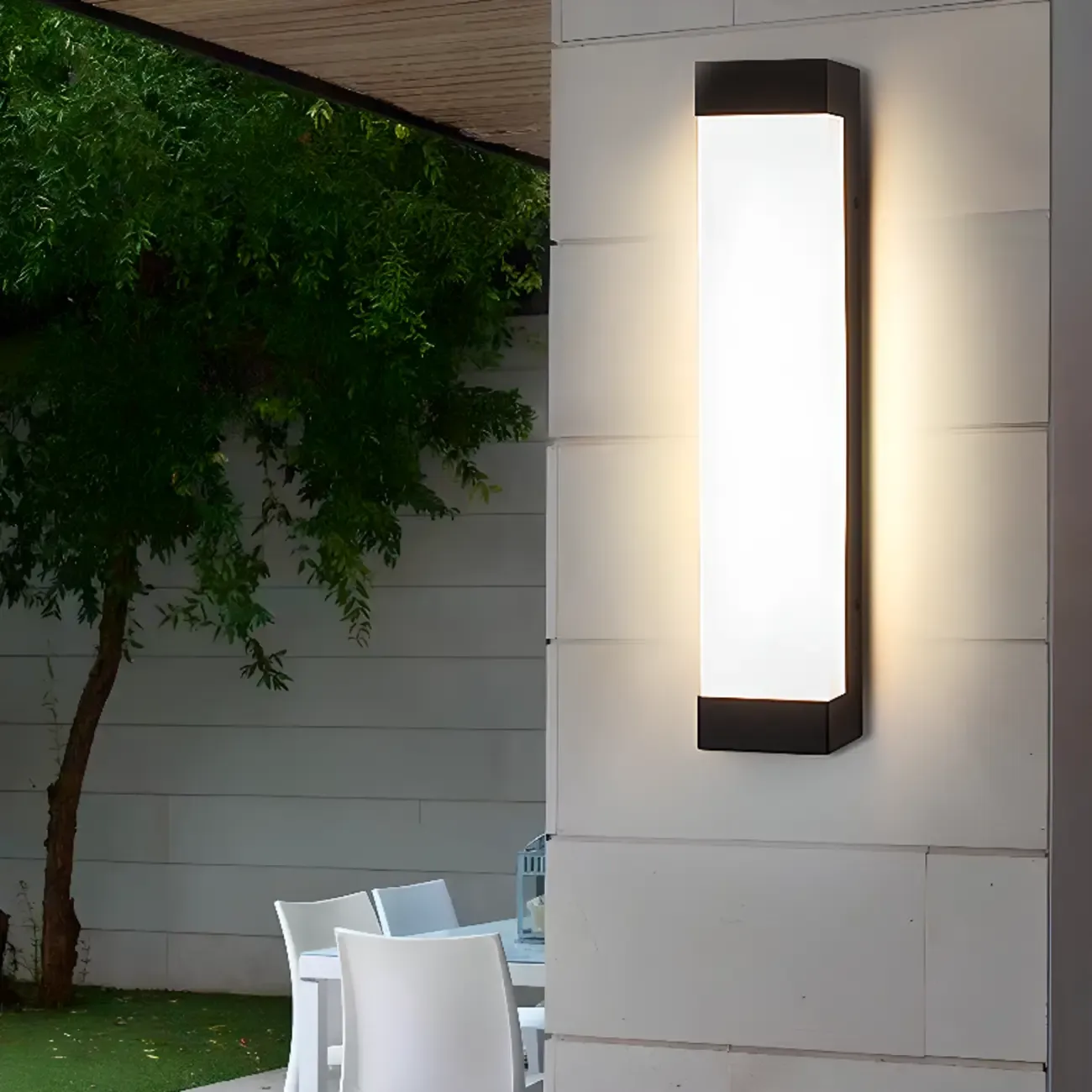 Modern Metal Rectangle Outdoor LED Wall Light