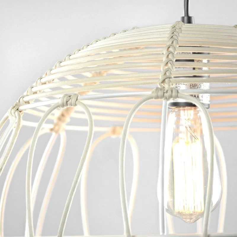 Wicker Globe Style Hanging Pendant Lamp (16 )