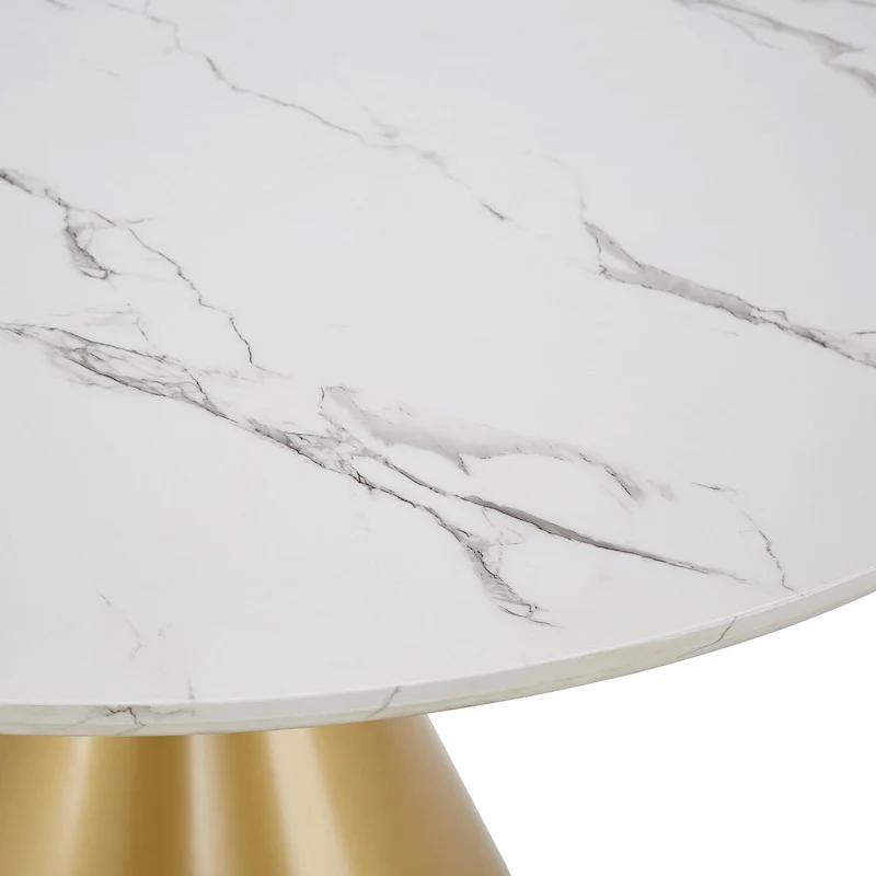 Darcy 46 Wide Faux Marble Round Dining Table by iNSPIRE Q Bold