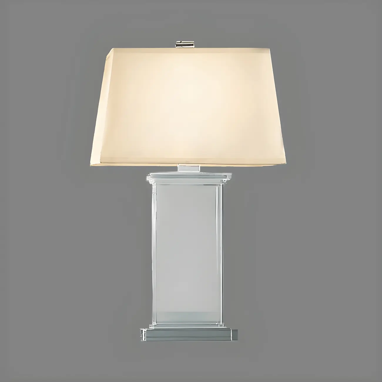 Elegant Rectangular Crystal Fabric Shade LED Table Lamp
