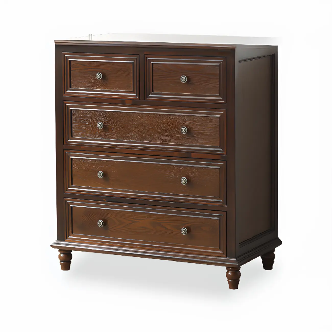 Traditional  6-Drawer White Wood Dresser