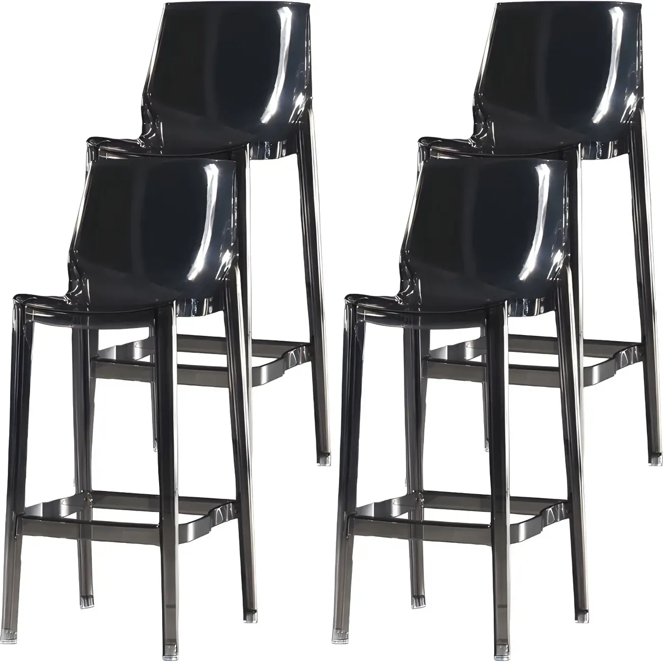 Modern Acrylic Transparent Chic Rectangle Durable Bar Stool