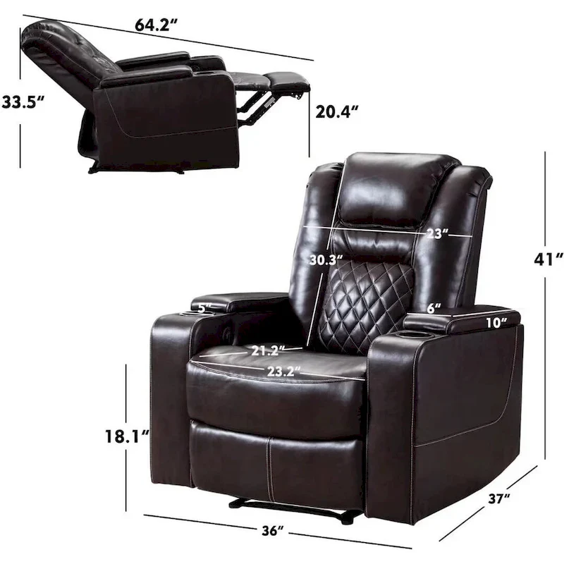 Ebello Multi-Function Power Recliner Home Theater Seating Chair