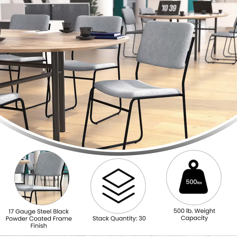 500 lb. Capacity High Density Stacking Chair with Sled Base