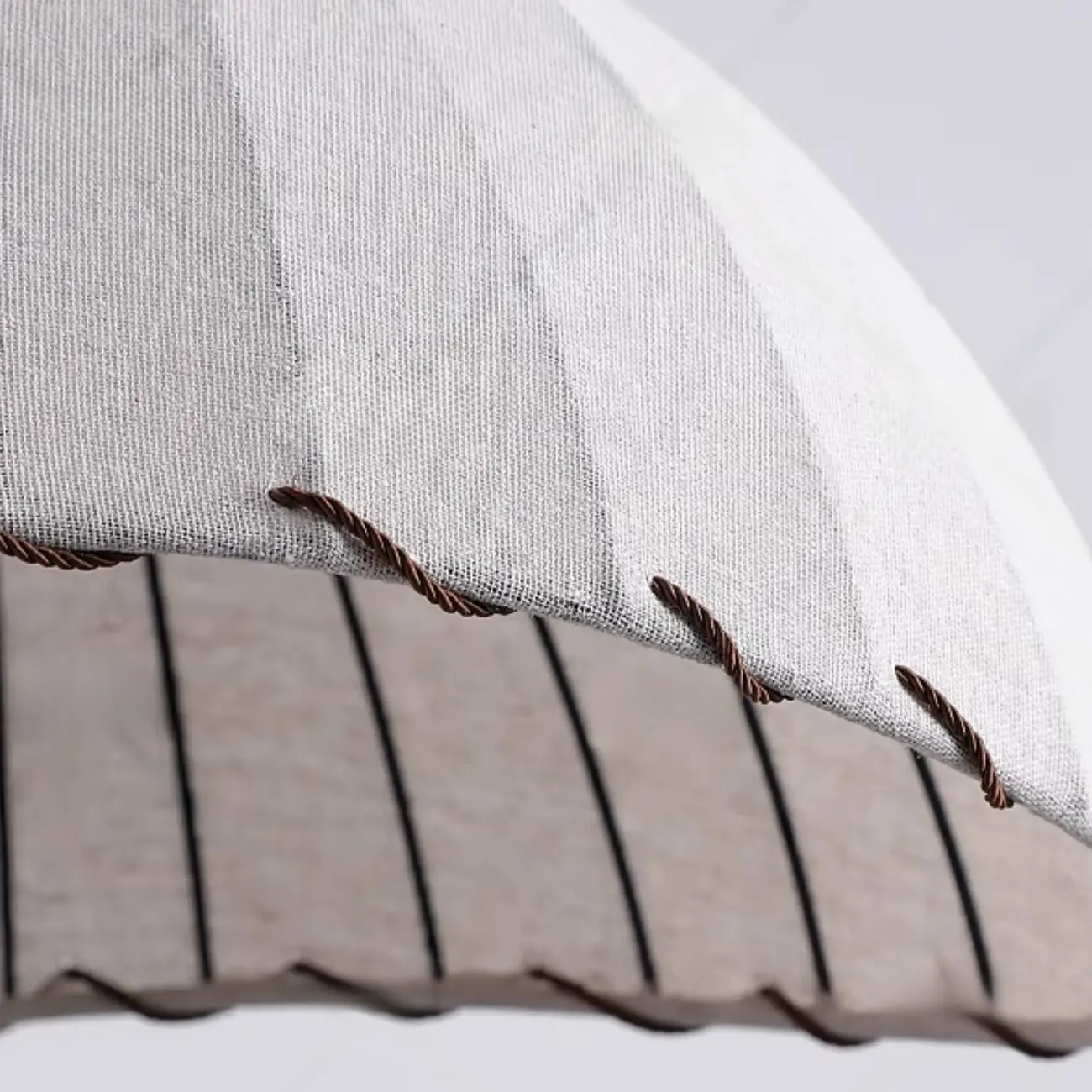 Dome-Shape White Fabric Rope Pendant Light Residential Use