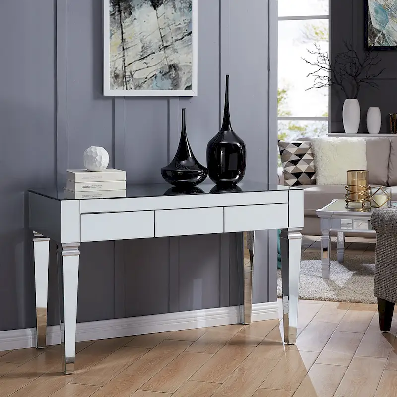 Dakota Silver Mirrored Desk