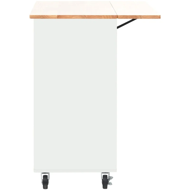 Merax Large Kitchen Island Cart with an Adjustable Shelf and 2 Drawers